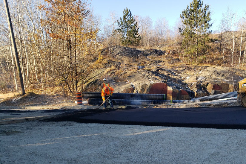 Road construction on Dell Street