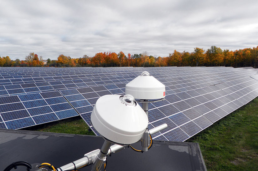 Photo of solar farm in autumn