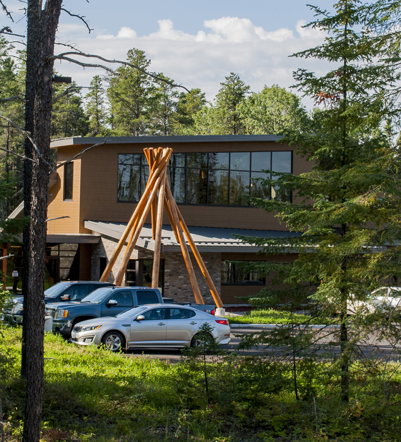 Office building in trees